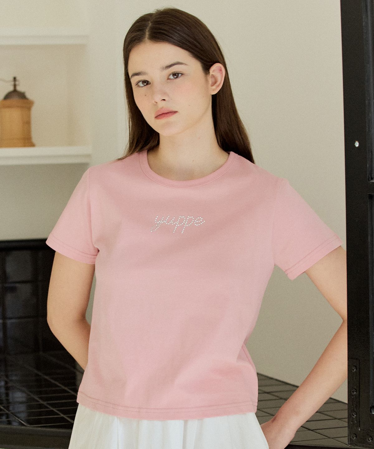 엽페(YUPPE) DOTTED YUPPE T-SHIRT_PINK