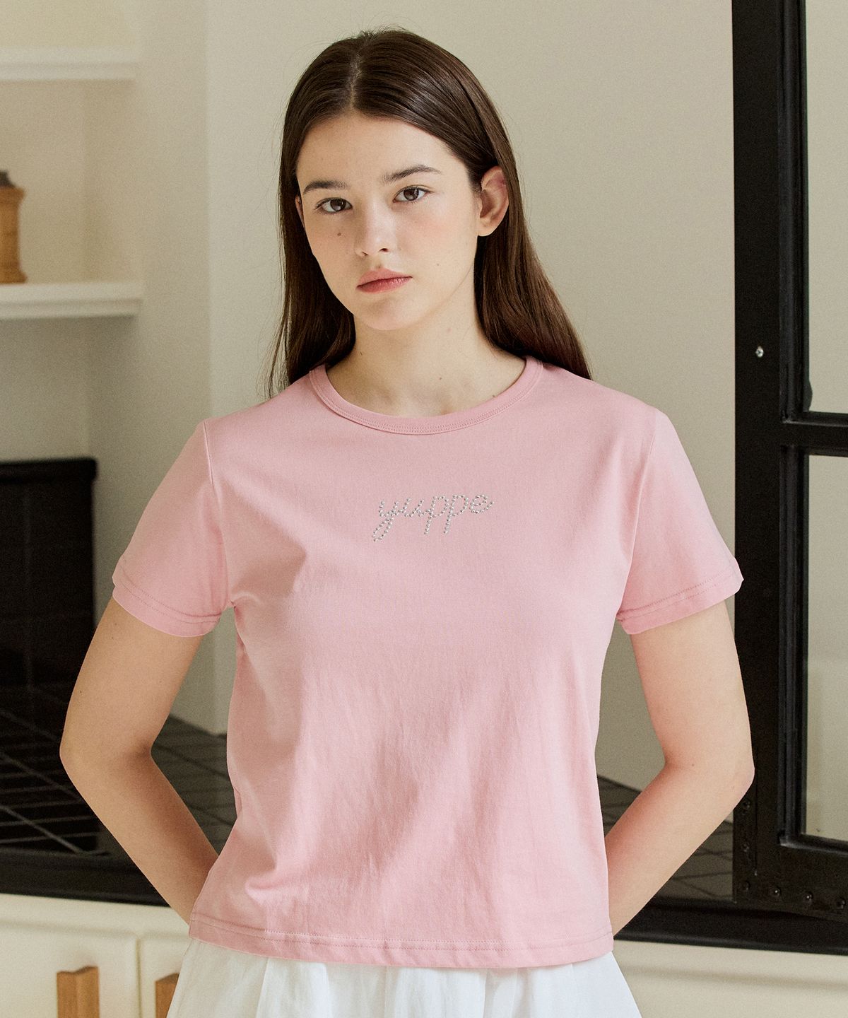 엽페(YUPPE) DOTTED YUPPE T-SHIRT_PINK