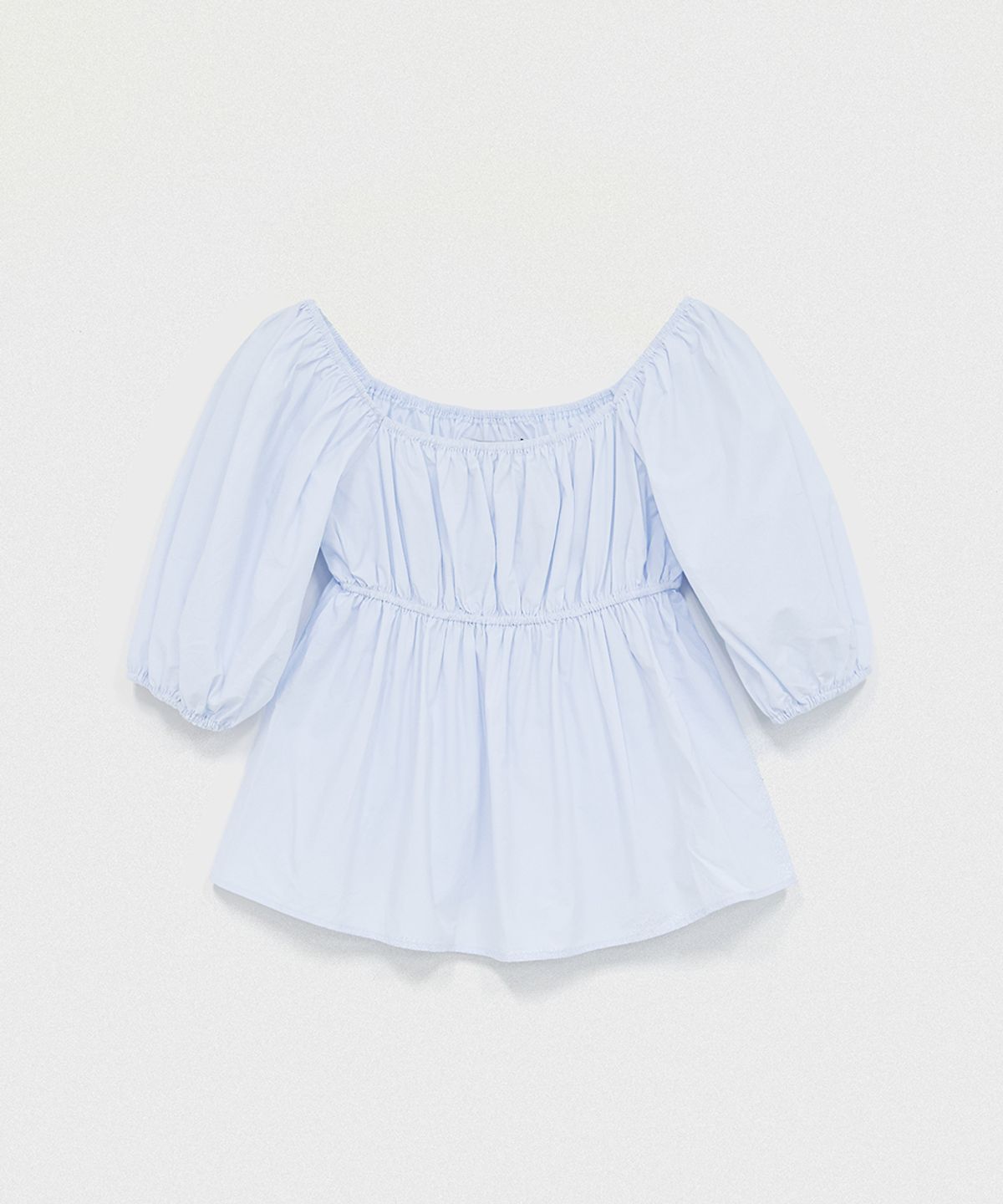 320쇼룸(320SHOWROOM) Two-Way Off-Shoulder Puff Blouse Sky blue