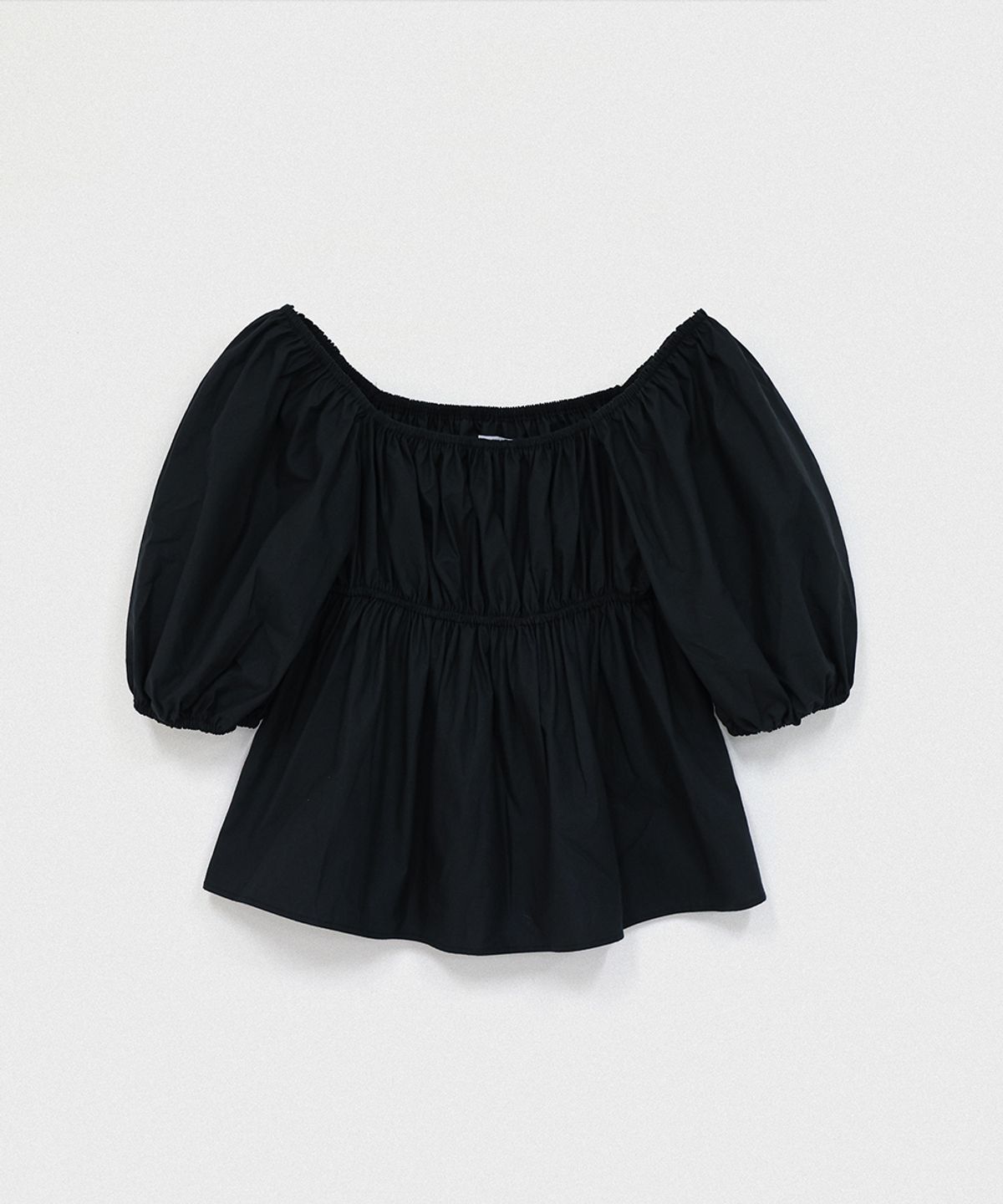 320쇼룸(320SHOWROOM) Two-Way Off-Shoulder Puff Blouse Black