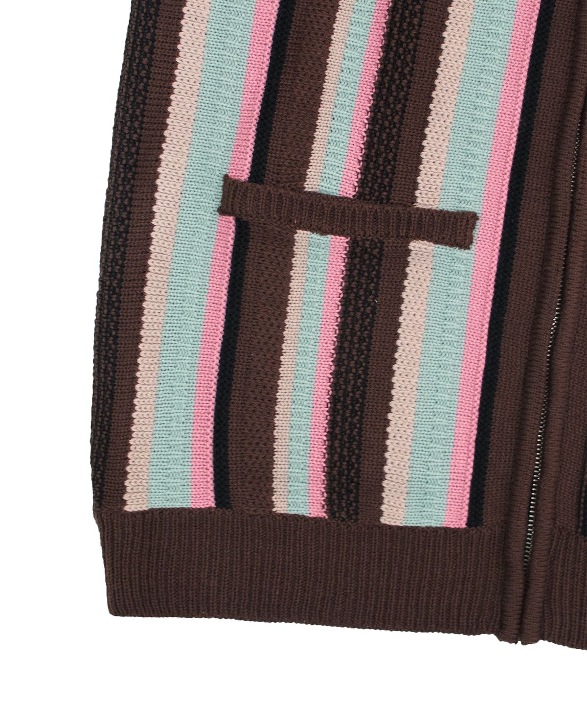 캑터스도넛마켓(CACTUSDONUTMARKET) Vertical Stripe Knit Vest - Brown