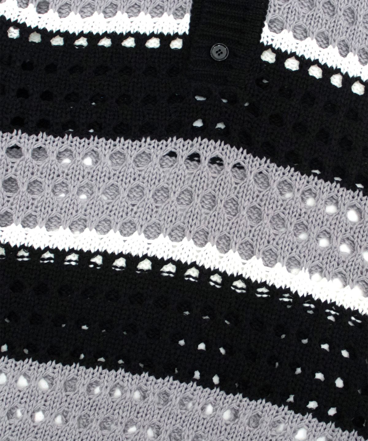 캑터스도넛마켓(CACTUSDONUTMARKET) Net Stripe Collar knit - Black