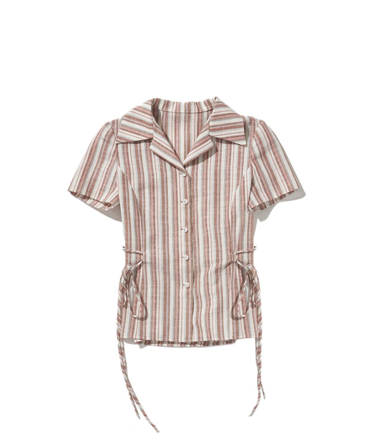 라츠유(LOTSYOU) lotsyou_Nostalgia Half-sleeve Shirket Brown