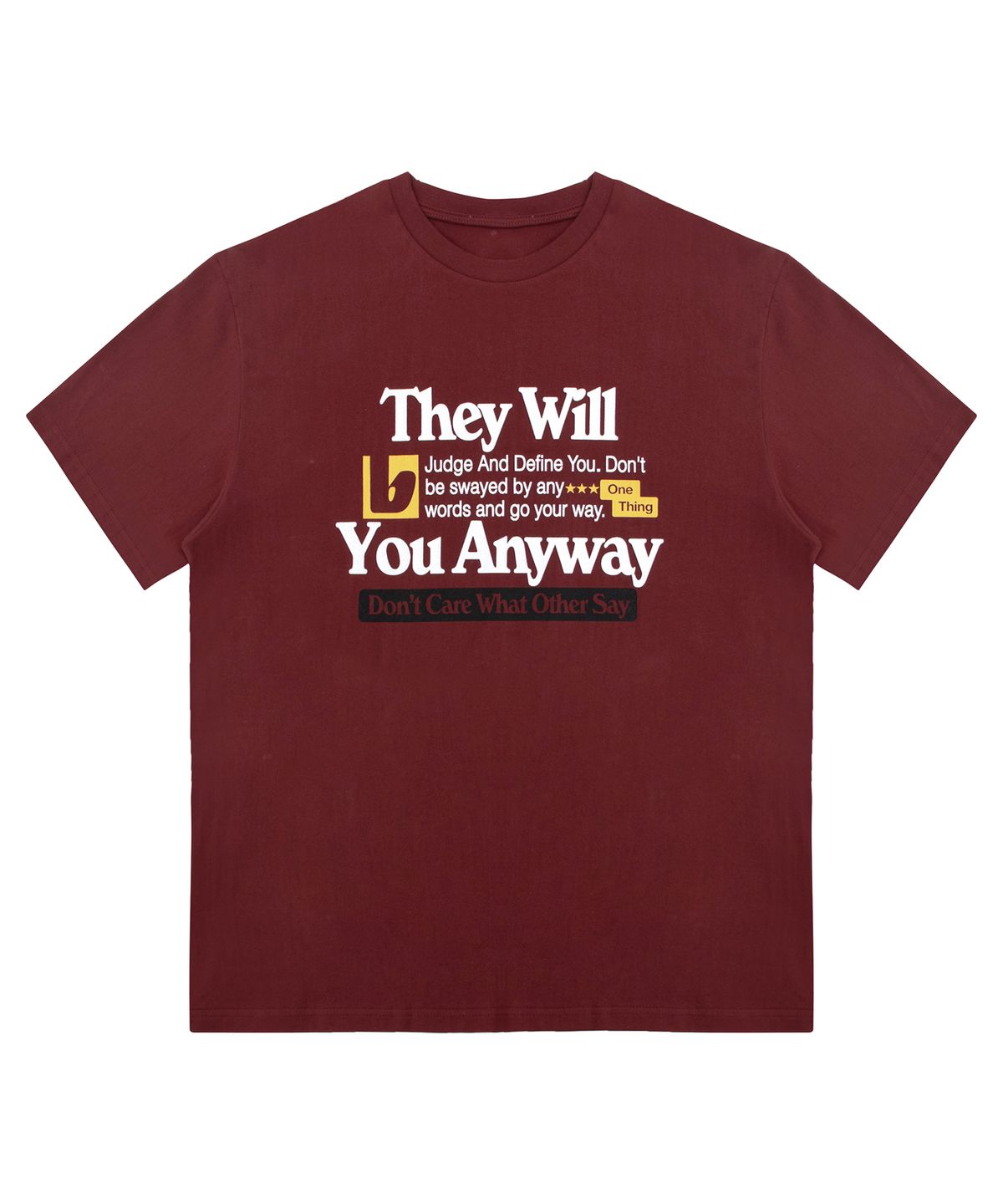 캑터스도넛마켓(CACTUSDONUTMARKET) One Thing T-Shirt - Burgundy