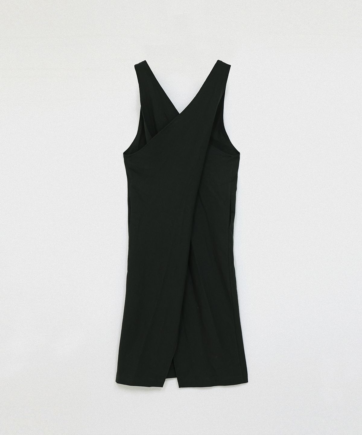320쇼룸(320SHOWROOM) Two-Way Wrap Sleeveless Long Linen Dress Charcoal