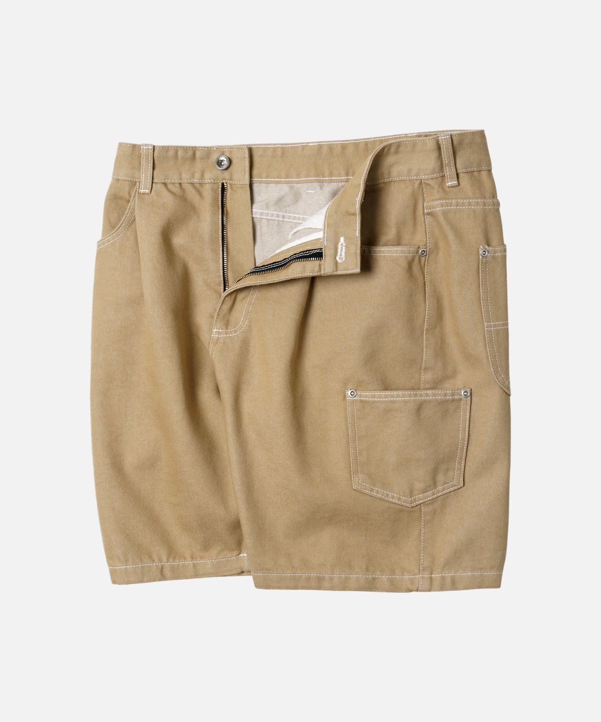프리즘웍스(FRIZMWORKS) WORK TOOL DENIM HALF PANTS _ BEIGE