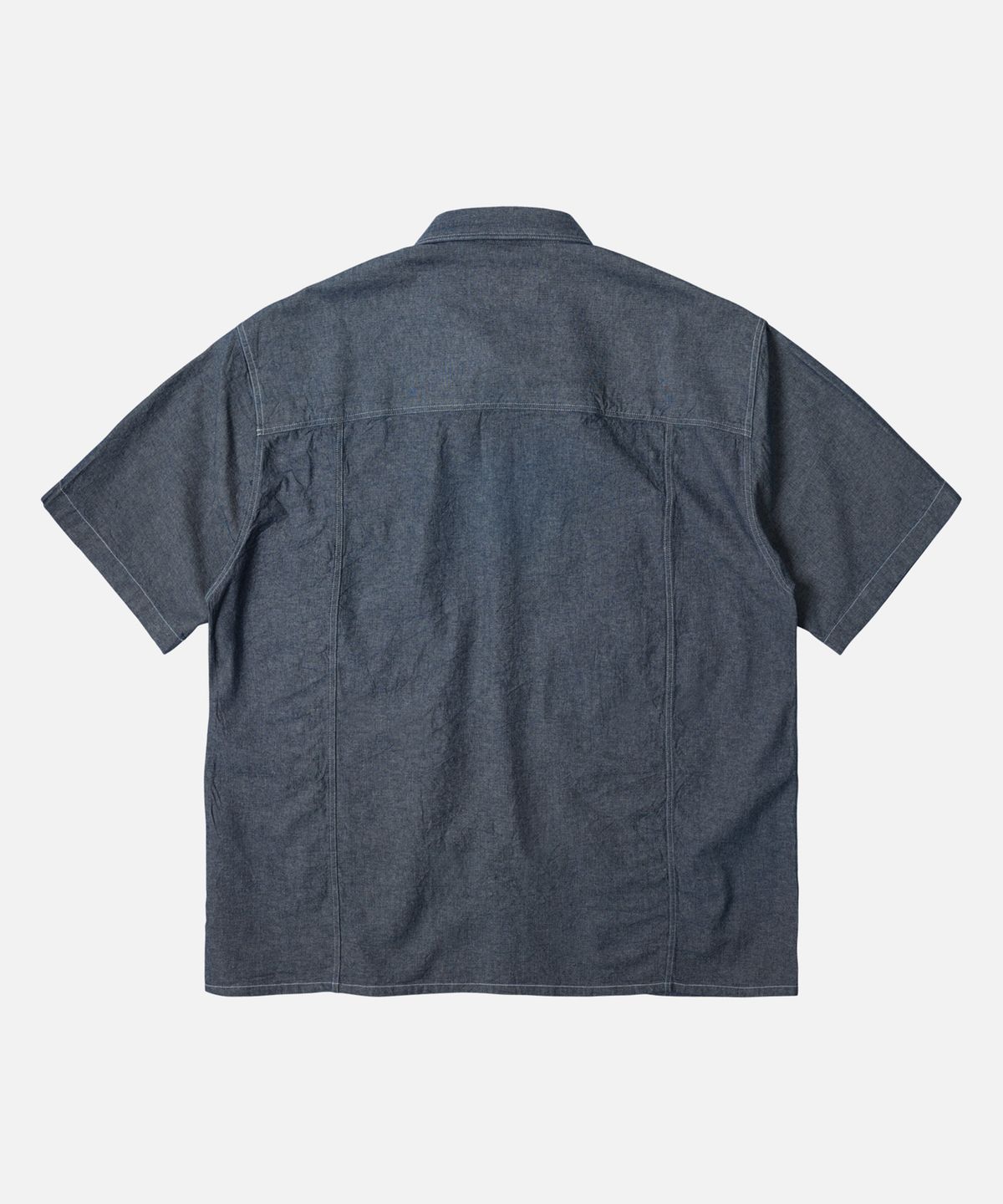 프리즘웍스(FRIZMWORKS) CHAMBRAY BIG POCKET HALF SHIRT _ INDIGO