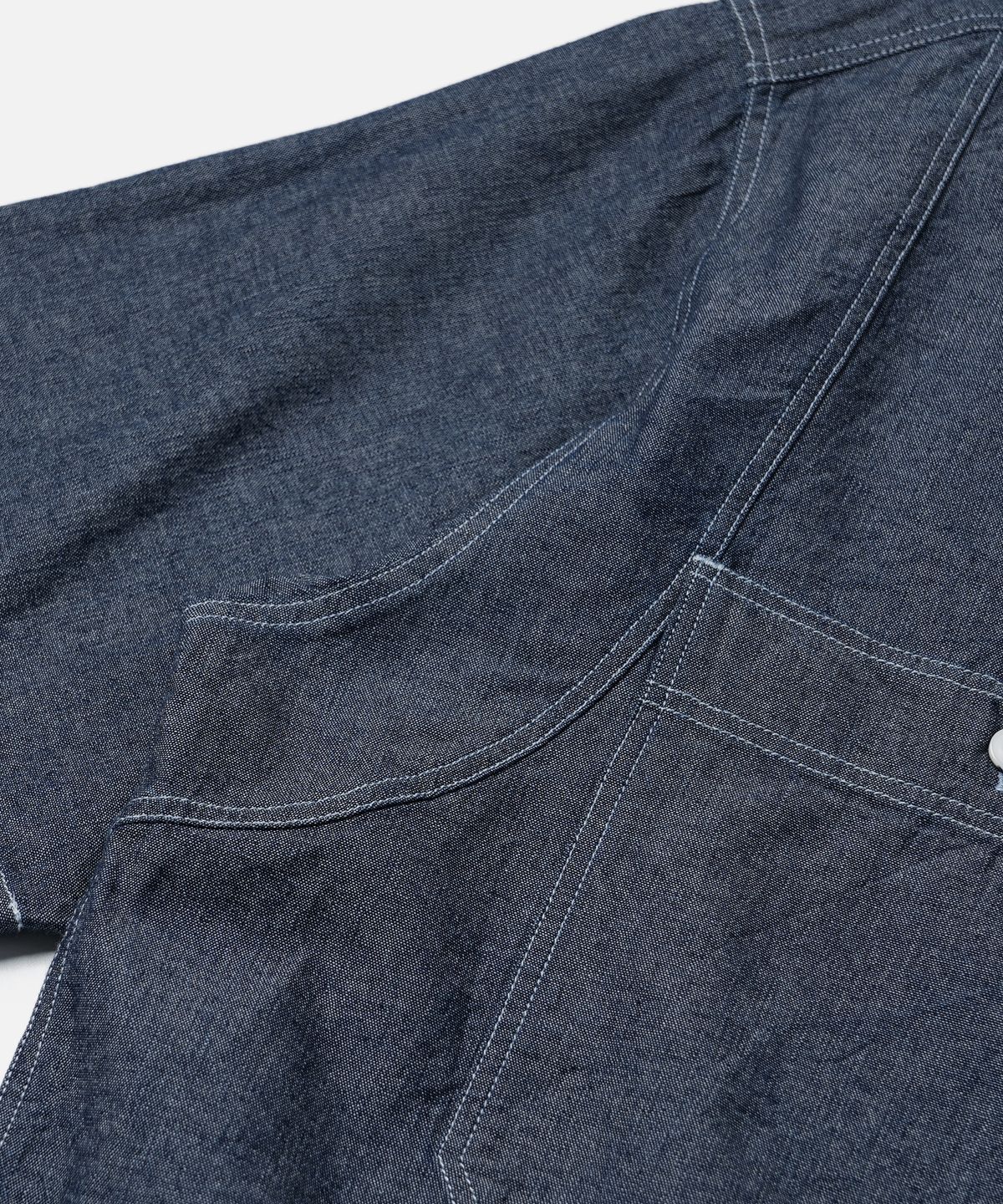 프리즘웍스(FRIZMWORKS) CHAMBRAY BIG POCKET HALF SHIRT _ INDIGO