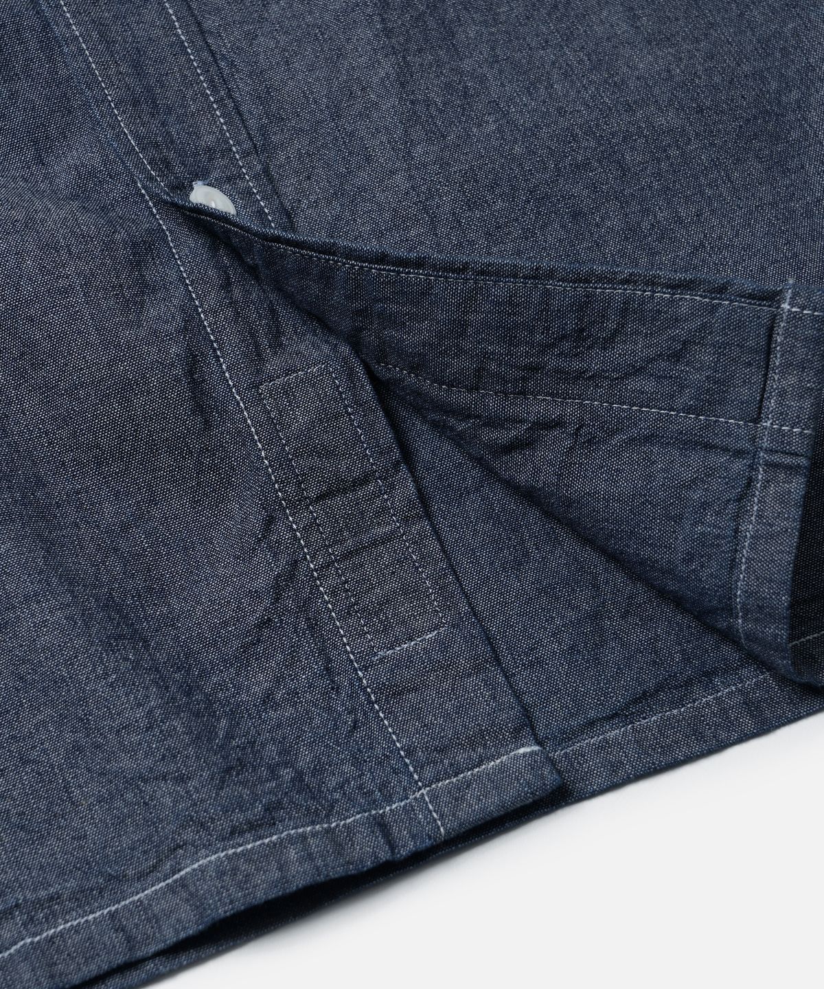 프리즘웍스(FRIZMWORKS) CHAMBRAY BIG POCKET HALF SHIRT _ INDIGO