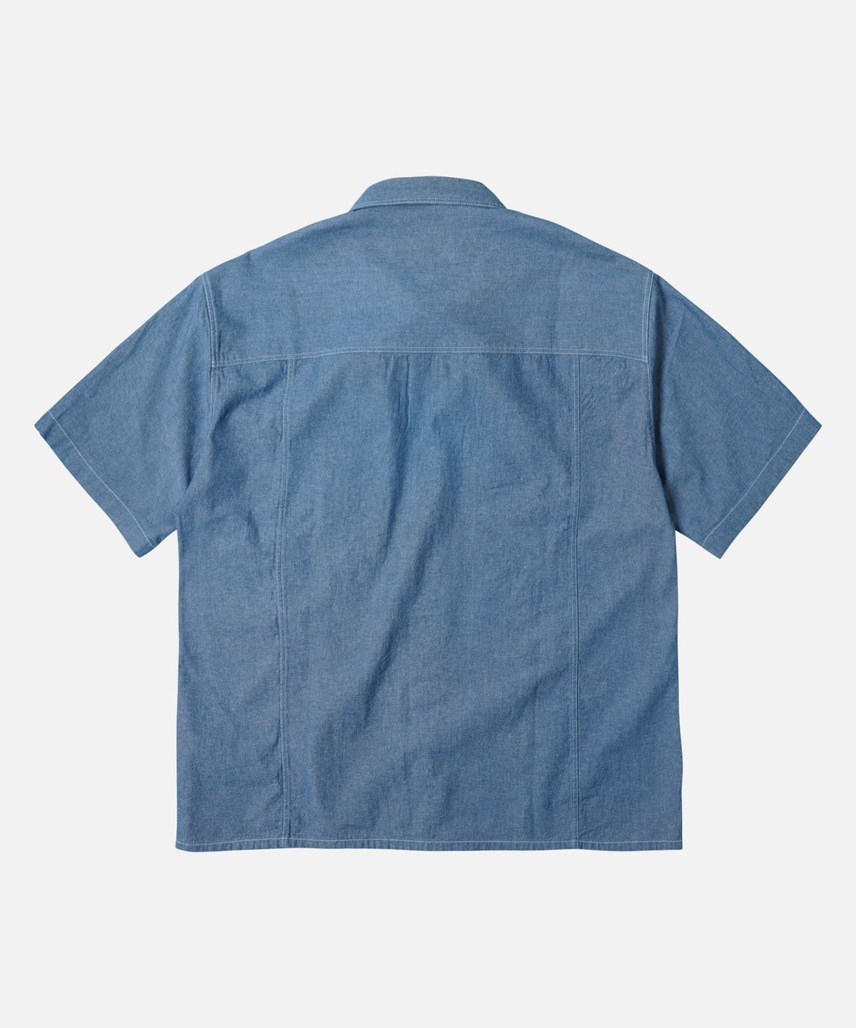 프리즘웍스(FRIZMWORKS) CHAMBRAY BIG POCKET HALF SHIRT _ BLUE