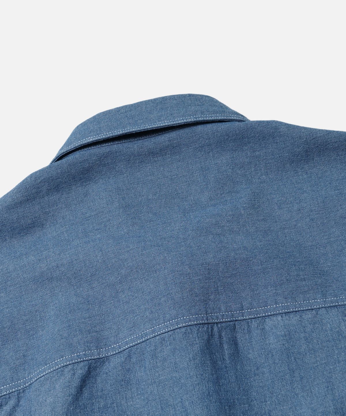 프리즘웍스(FRIZMWORKS) CHAMBRAY BIG POCKET HALF SHIRT _ BLUE