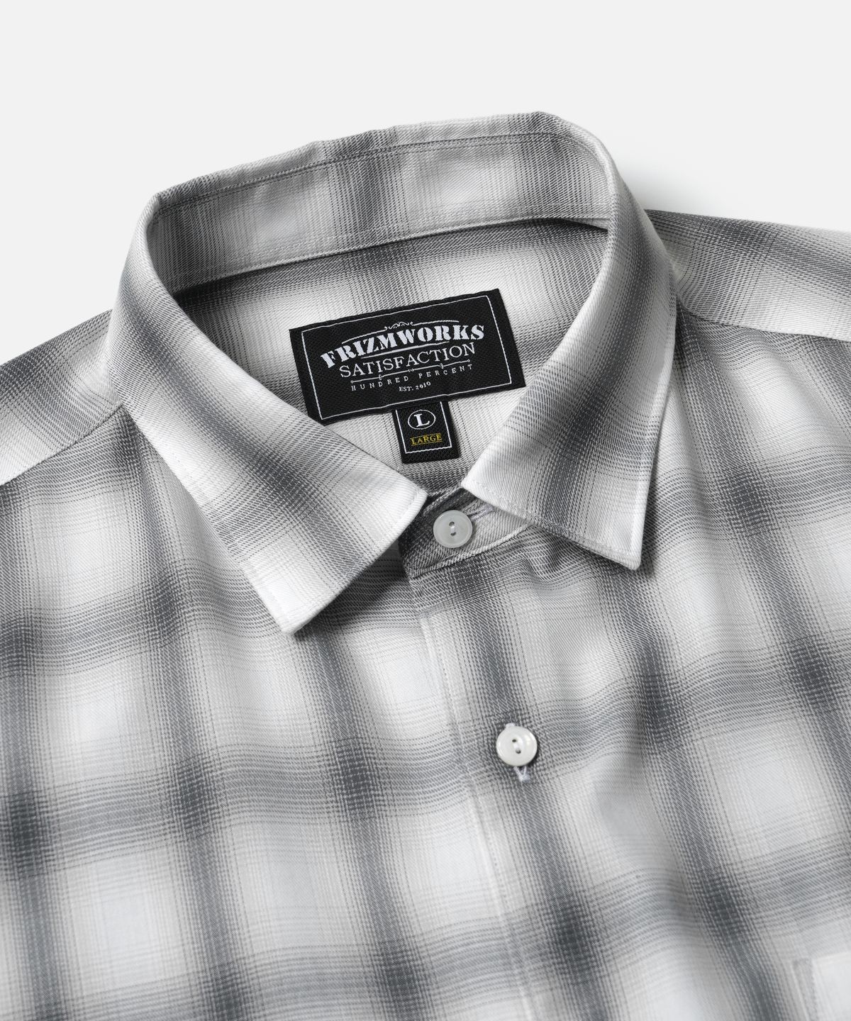 프리즘웍스(FRIZMWORKS) OMBRE CHECK RELAXED HALF SHIRT _ GRAY
