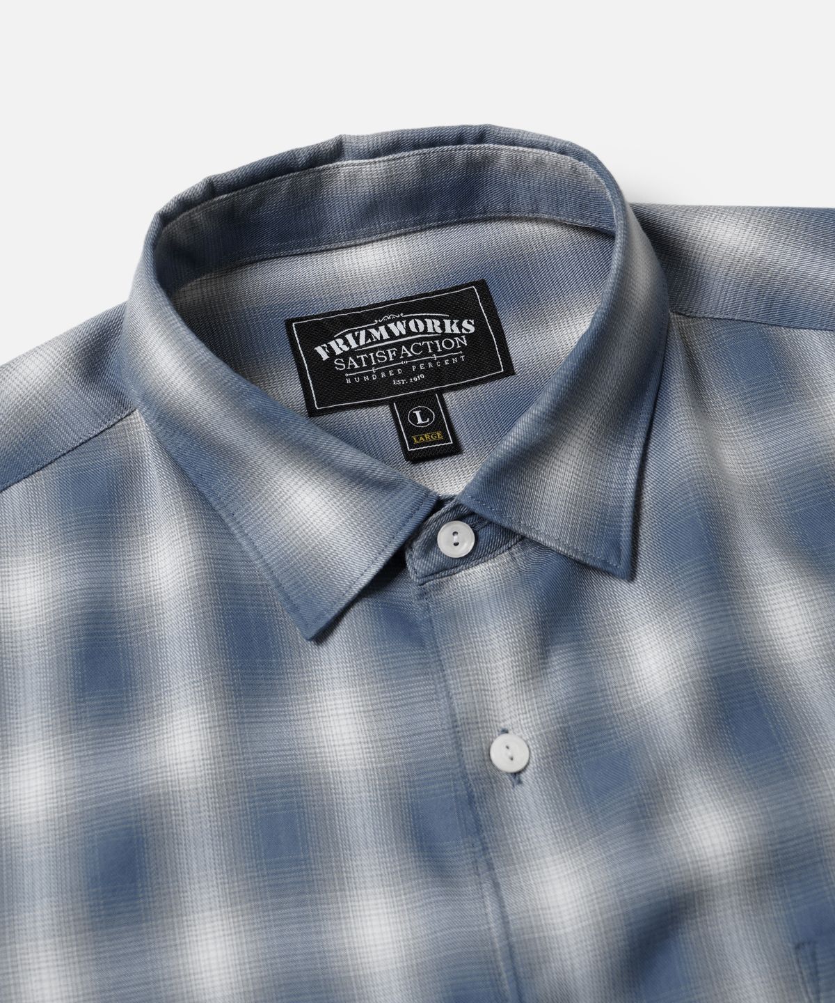 프리즘웍스(FRIZMWORKS) OMBRE CHECK RELAXED HALF SHIRT _ BLUE