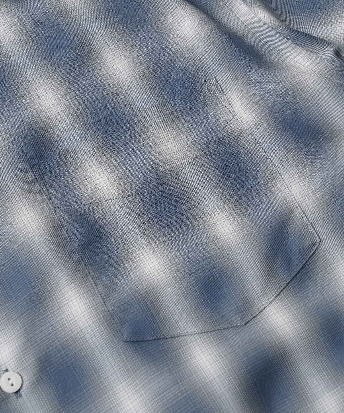 프리즘웍스(FRIZMWORKS) OMBRE CHECK RELAXED HALF SHIRT _ BLUE