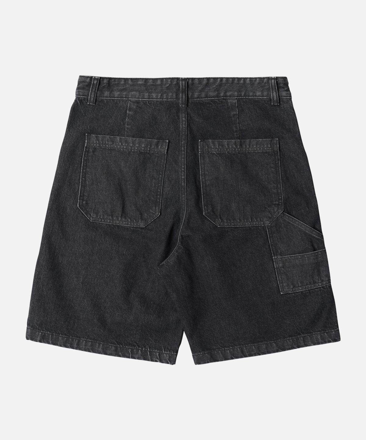 프리즘웍스(FRIZMWORKS) WASHED DENIM DOUBLE KNEE SHORTS _ WASHED BLACK