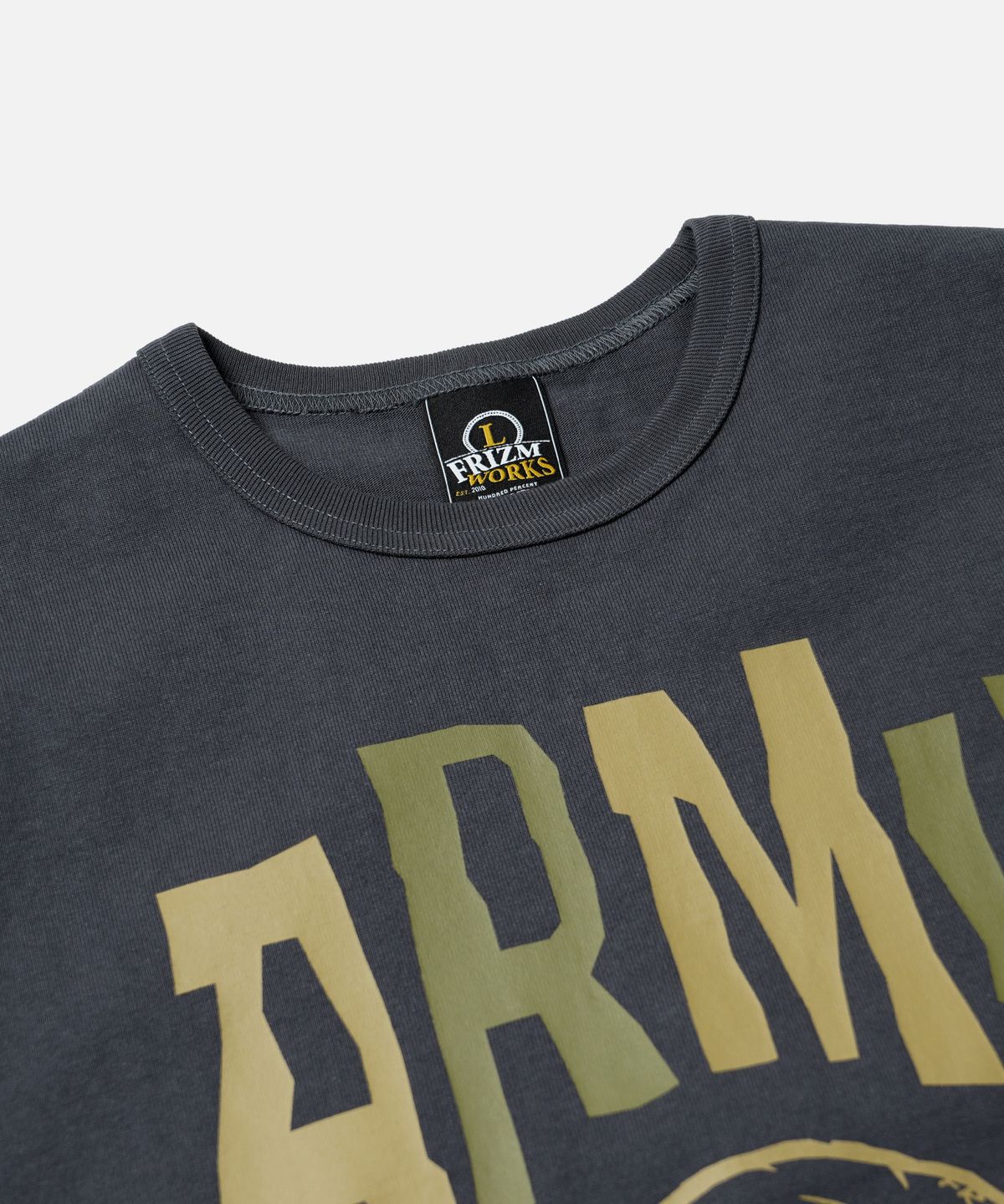 프리즘웍스(FRIZMWORKS) ARMY HELMET TEE _ DARK GRAY