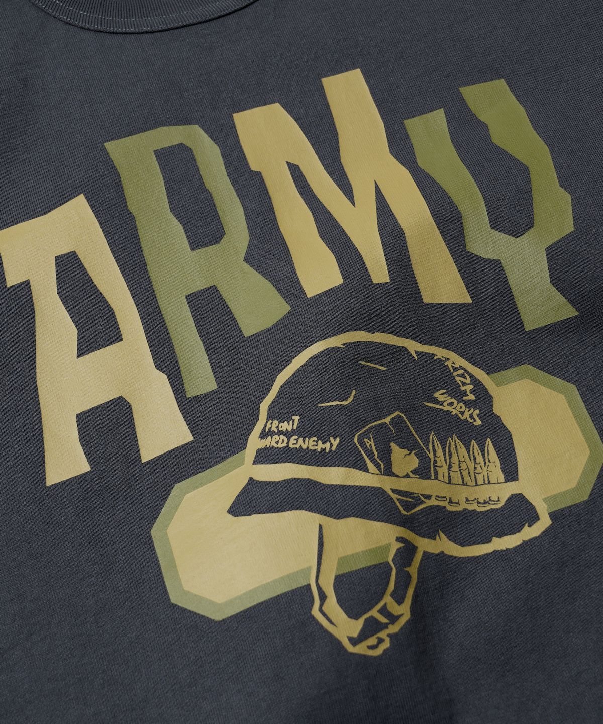 프리즘웍스(FRIZMWORKS) ARMY HELMET TEE _ DARK GRAY