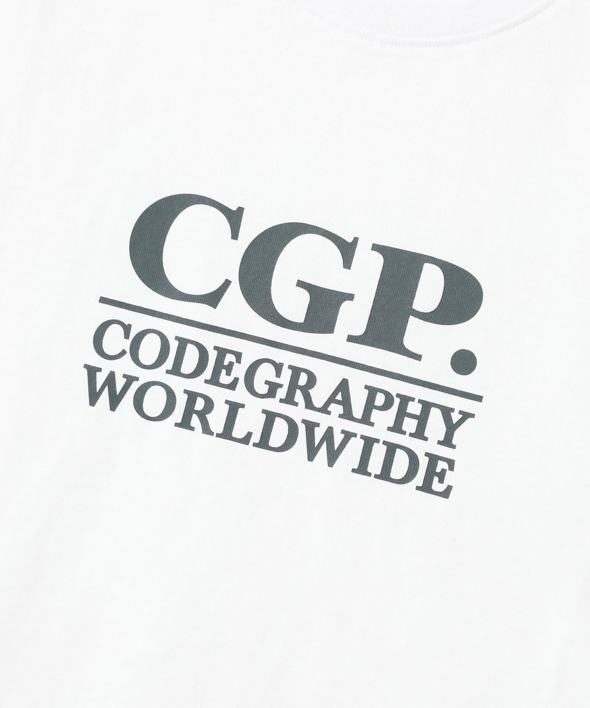 코드그라피(CGP) (우먼) 스퀘어 로고 반소매 티셔츠_화이트