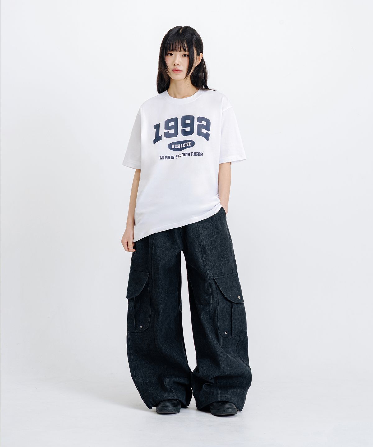 리메인세컨드(LEMAIN SECOND) 1992 아치 로고 오버핏 반팔 티 [화이트]