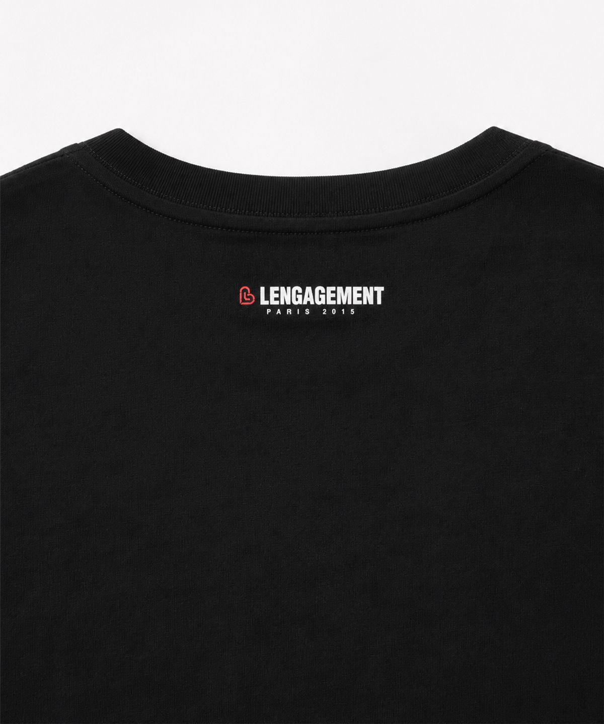 랑가주망(LENGAGEMENT) 스몰 하트 클래식 모달 반팔티 [블랙]