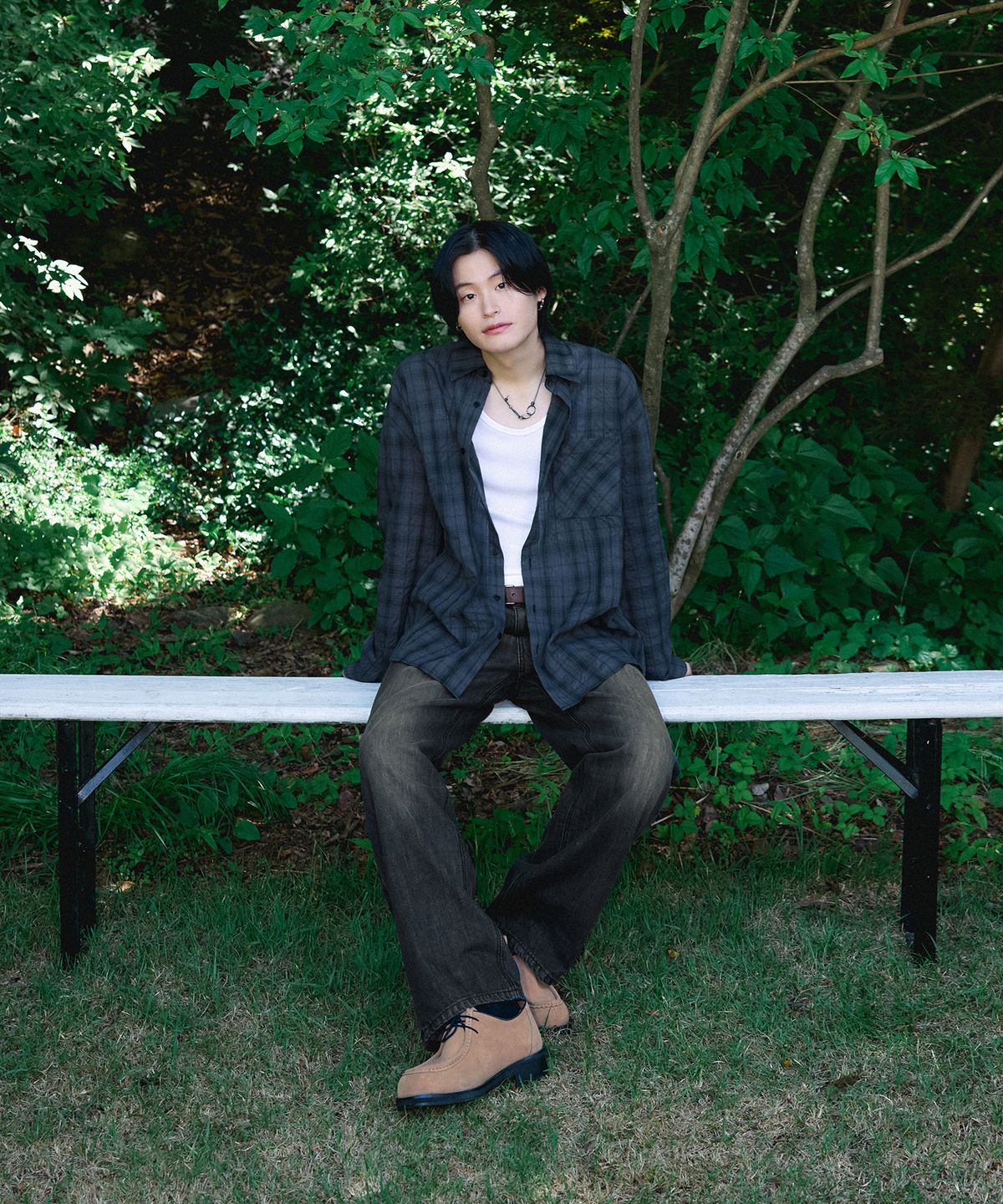 아워데이즈(OURDAYZ) 세미 와이드 데님 팬츠 [WASHED VINTAGE BLACK]