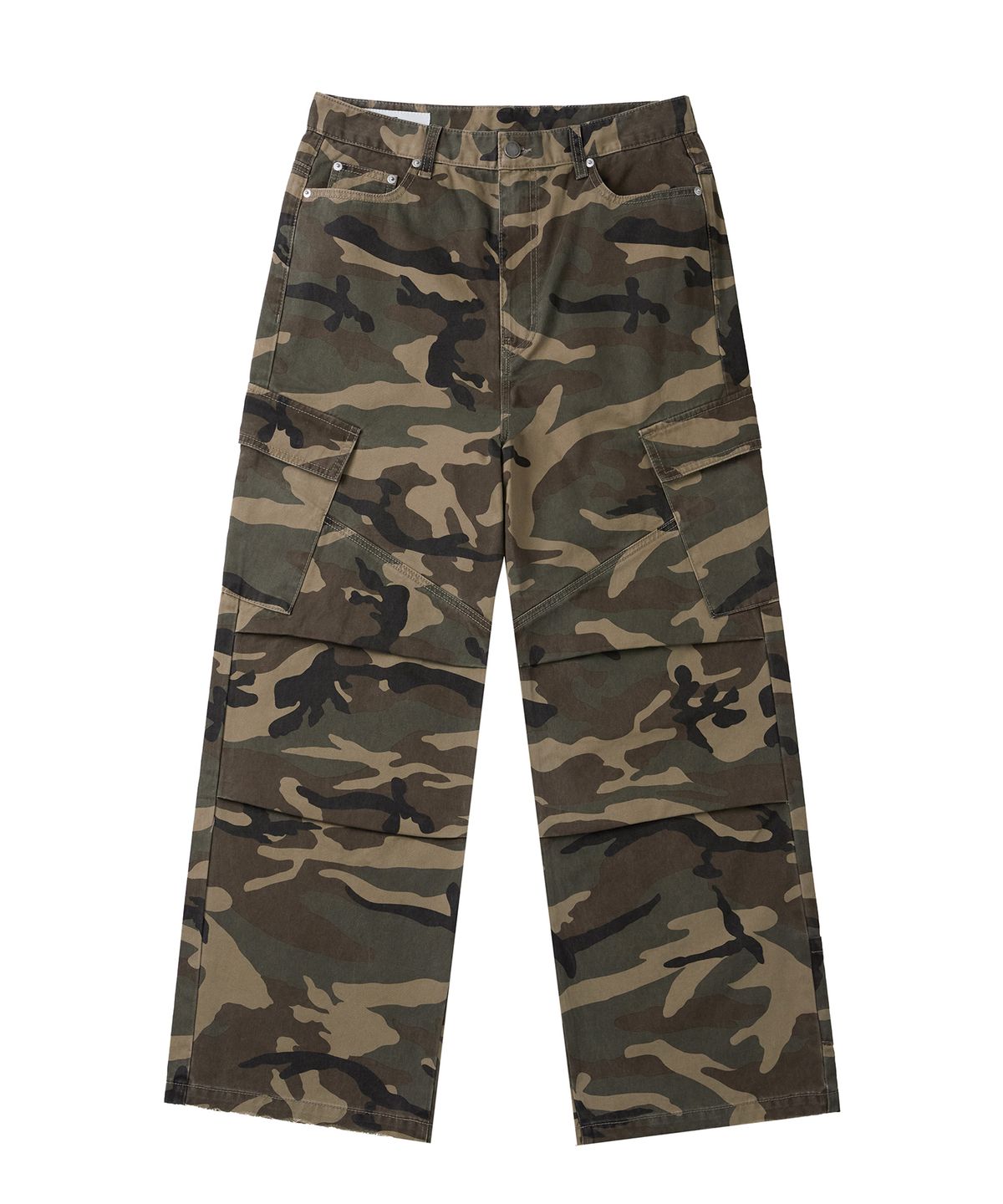 아워데이즈(OURDAYZ) [S사이즈 추가] 파라슈트 카고 와이드 데님 팬츠 [CAMO BROWN]