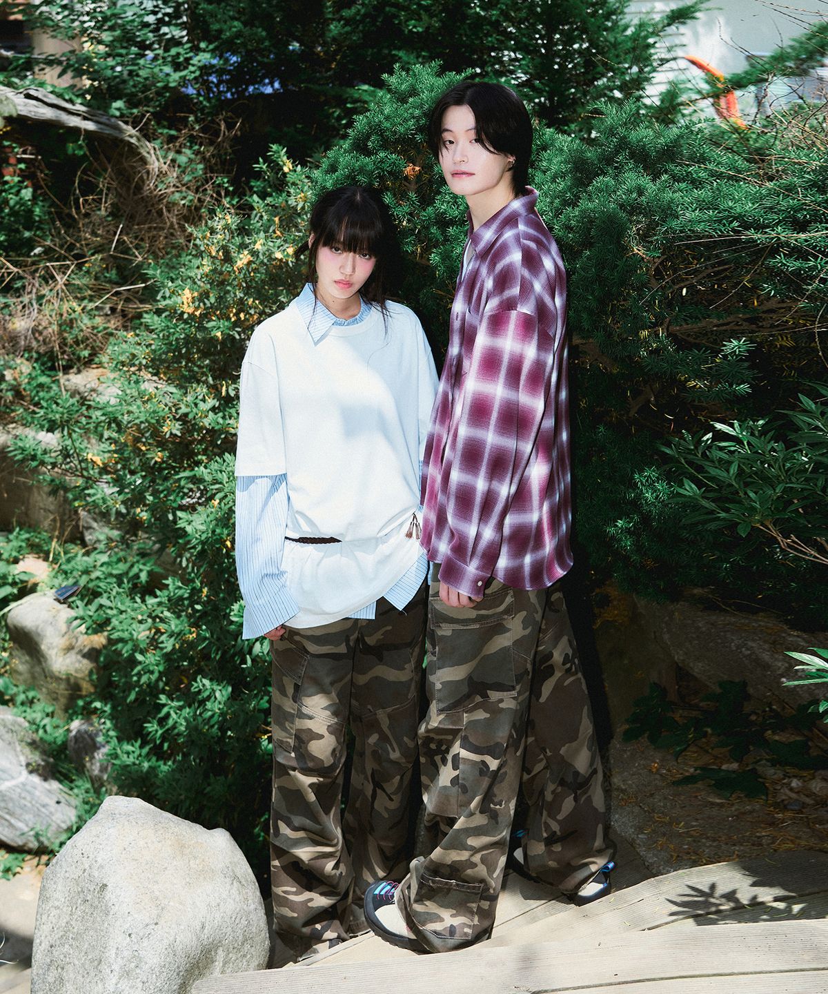 아워데이즈(OURDAYZ) [S사이즈 추가] 파라슈트 카고 와이드 데님 팬츠 [CAMO BROWN]