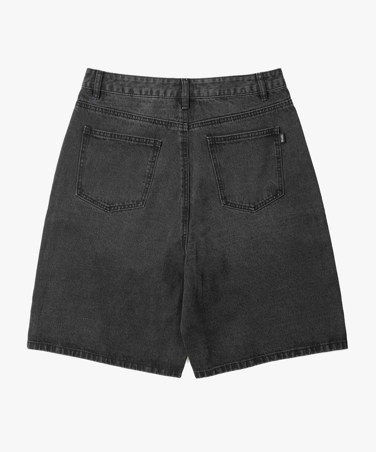 토피(TOFFEE) 워시드 하프 데님 팬츠 (DEEP GREY)