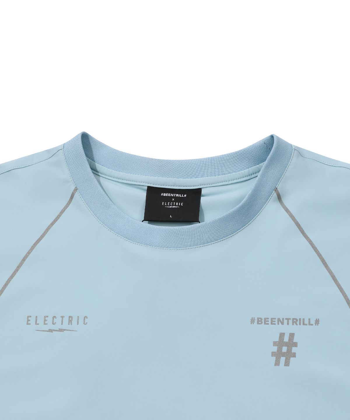 빈트릴(BEENTRILL) [BEENTRILL X ELECTRIC] UV 테크 오버핏 반팔 티셔츠(스카이 블루)