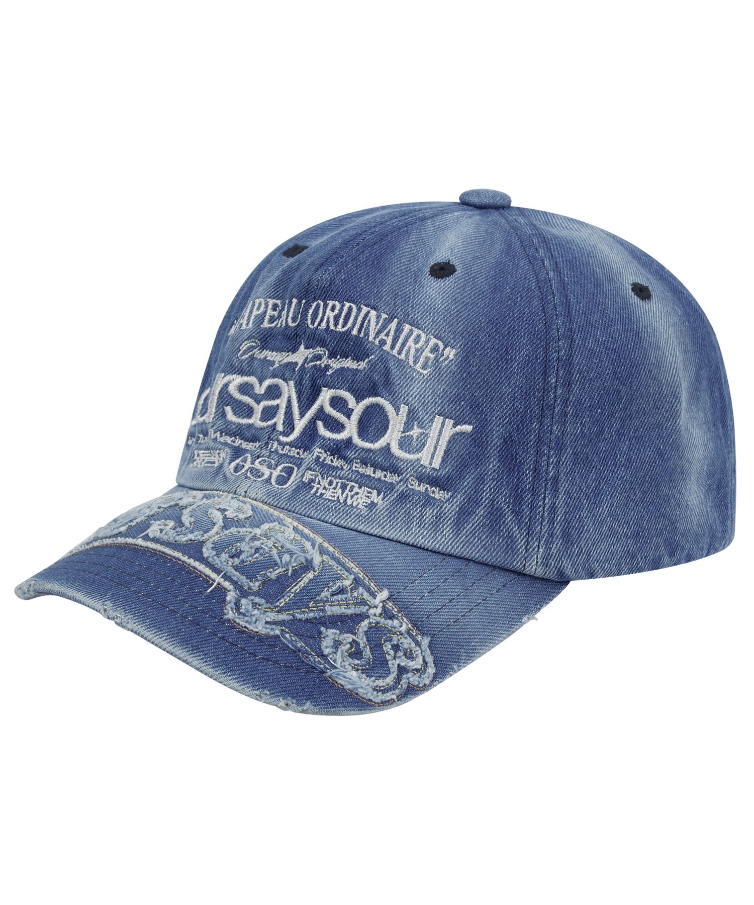 キャップ [OURSAYSOUR] Lettering Logo Ball Cap Denim MUSINSA公式 | OURSAYSOUR lettering logo ball cap denim