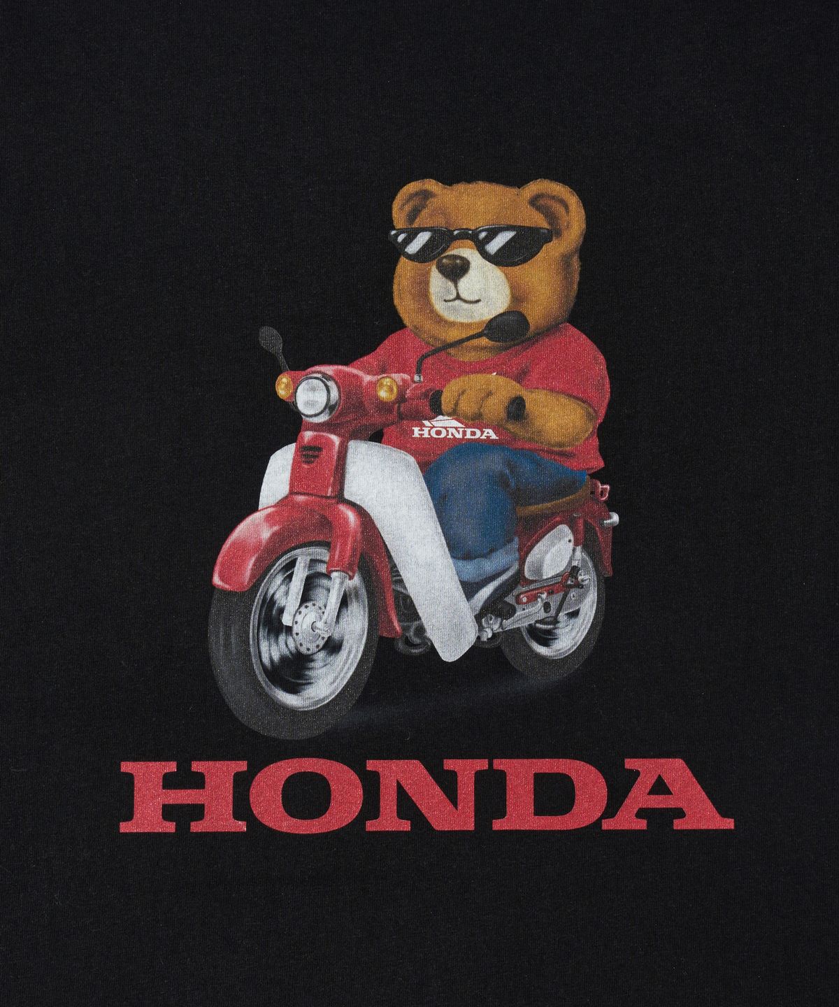 핍스 모터사이클(PHYPS MOTORCYCLE) Honda Bear T-shirt Black