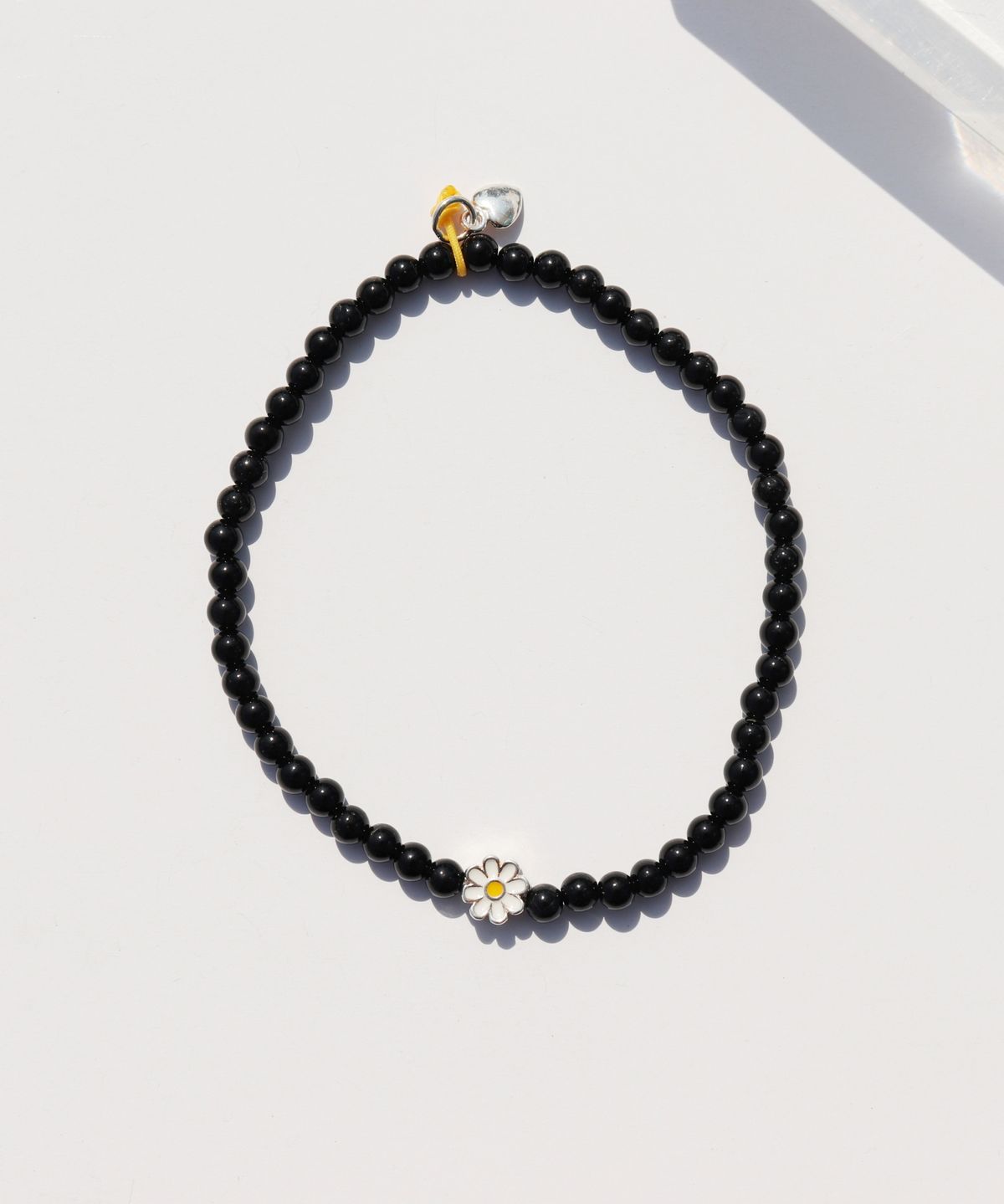 봉보(BONBEAU) MY daisy charm onyx Bracelet 실버925 데이지 참 블랙 오닉스 팔찌