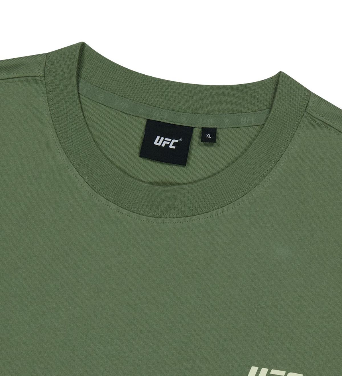 유에프씨 스포츠(UFC SPORT) UFC 리플렉티브 로고 오버핏 반팔 티셔츠 카키 U2SSV2150KH