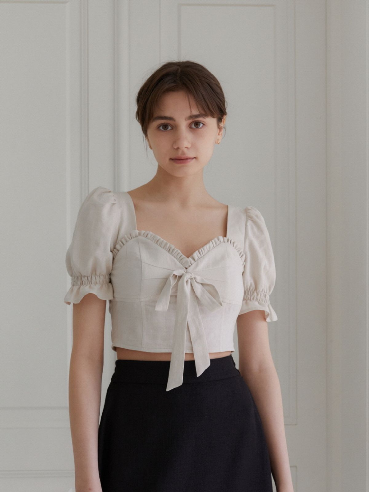 나루강(NARU KANG) Romantic Frill Corset Blouse