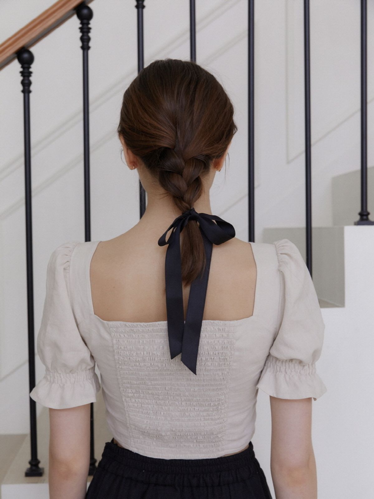 나루강(NARU KANG) Romantic Frill Corset Blouse