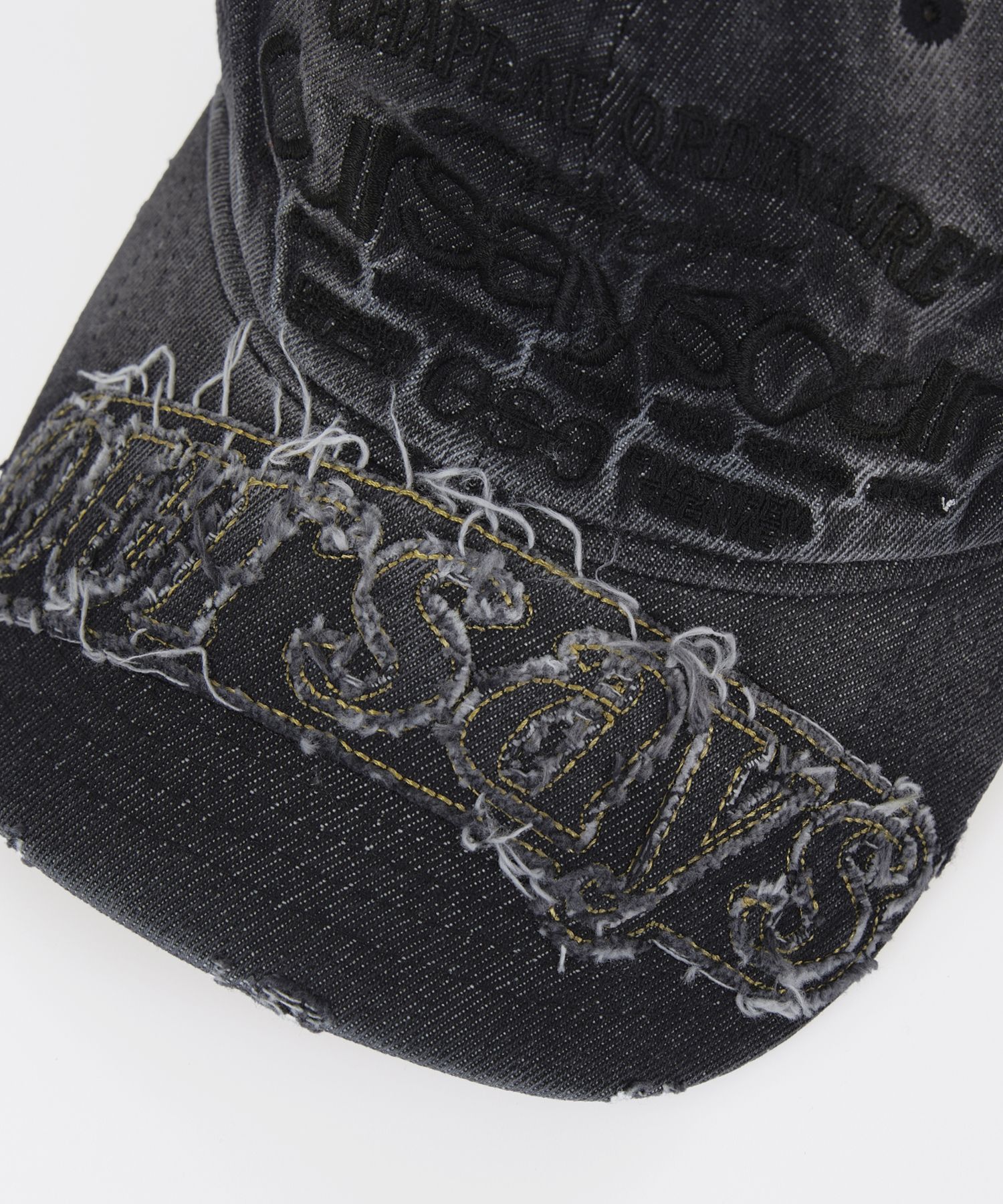 キャップ [OURSAYSOUR] Lettering Logo Ball Cap Denim MUSINSA | OURSAYSOUR Lettering Logo Ball Cap Denim Washed Black