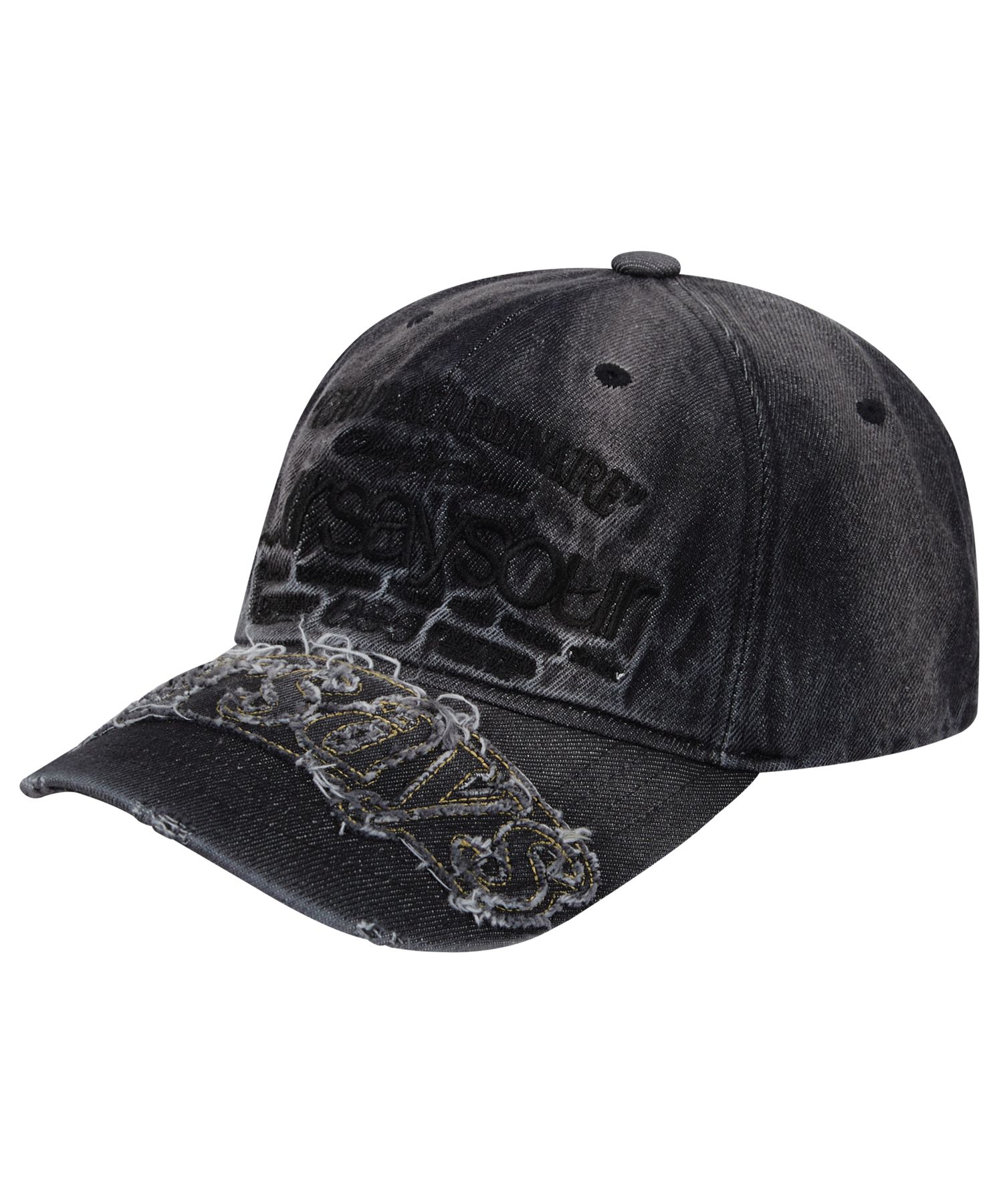 キャップ [OURSAYSOUR] Lettering Logo Ball Cap Denim MUSINSA | OURSAYSOUR Lettering Logo Ball Cap Denim Washed Black