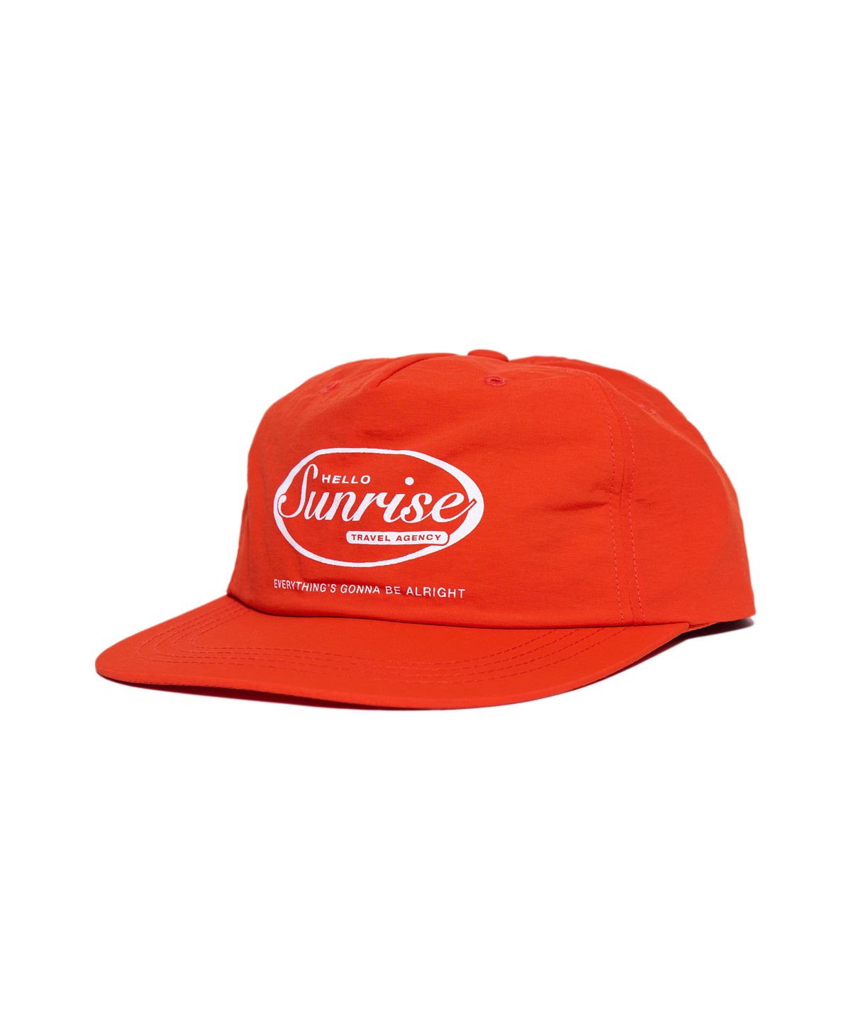 헬로 선라이즈(HELLO SUNRISE) HS OVAL Logo 5Panel Cap_Scarlet Red