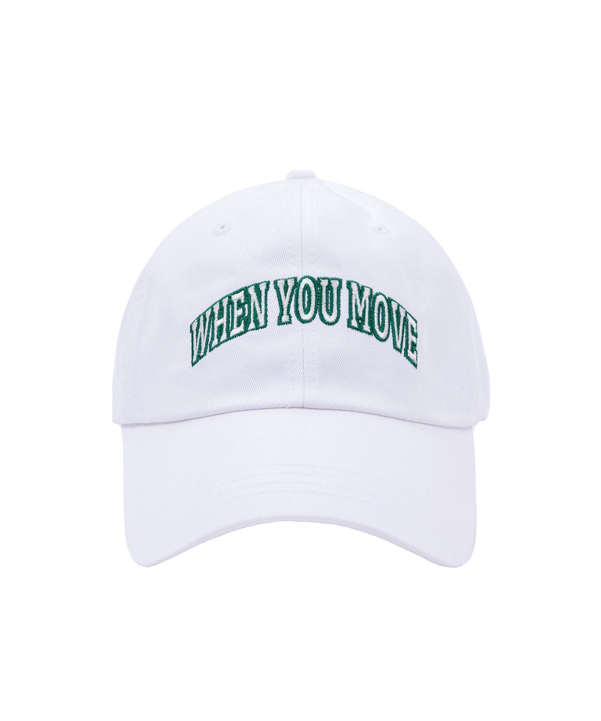 웬유무브(WHEN YOU MOVE) 아치 로고 볼캡 화이트