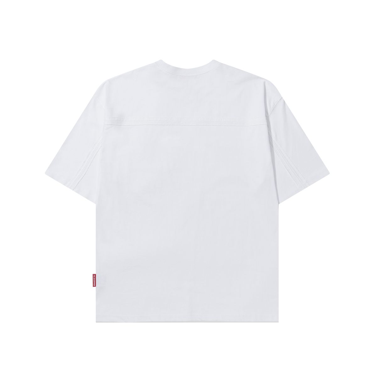 피에스쇼퍼(PSSHOPPER) 스몰로고 뒤판 절개 숏슬리브(반팔티셔츠) [화이트]
