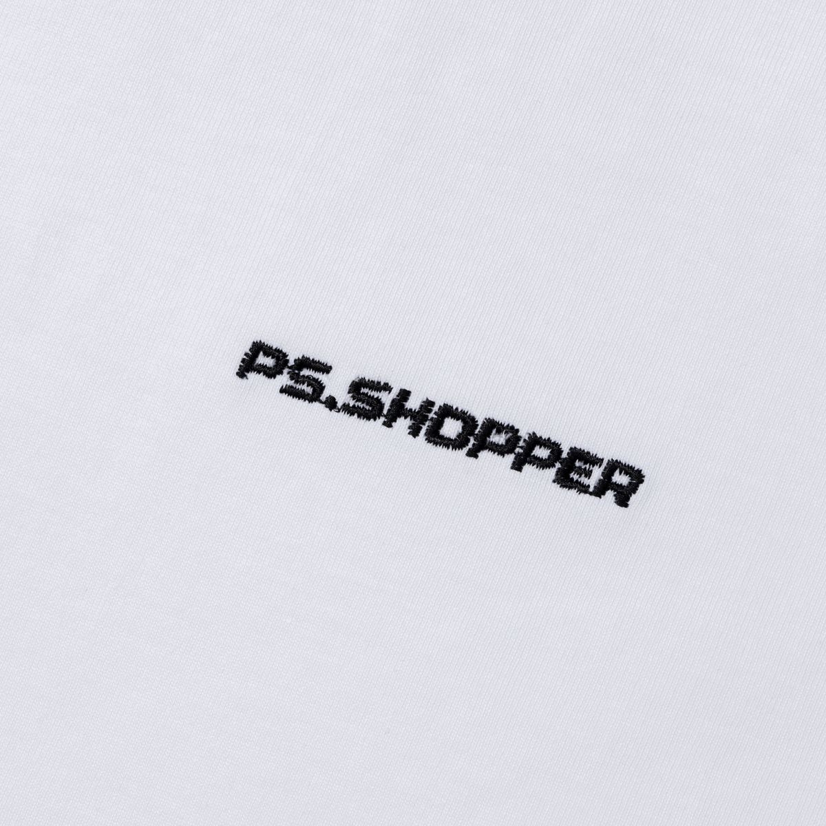피에스쇼퍼(PSSHOPPER) 스몰로고 뒤판 절개 숏슬리브(반팔티셔츠) [화이트]