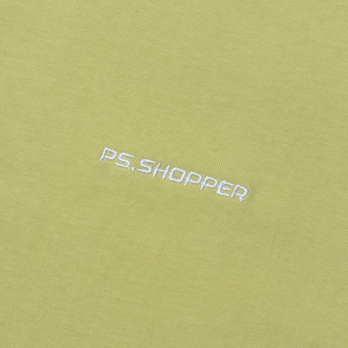 피에스쇼퍼(PSSHOPPER) 스몰로고 뒤판 절개 숏슬리브(반팔티셔츠) [라임]