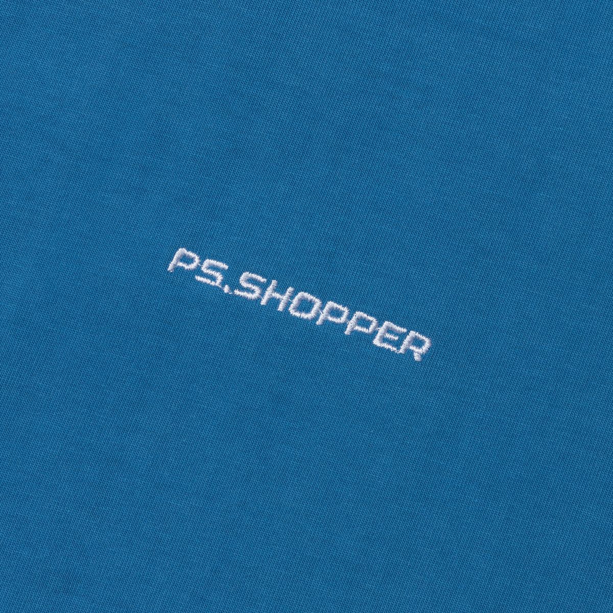 피에스쇼퍼(PSSHOPPER) 스몰로고 뒤판 절개 숏슬리브(반팔티셔츠) [블루]