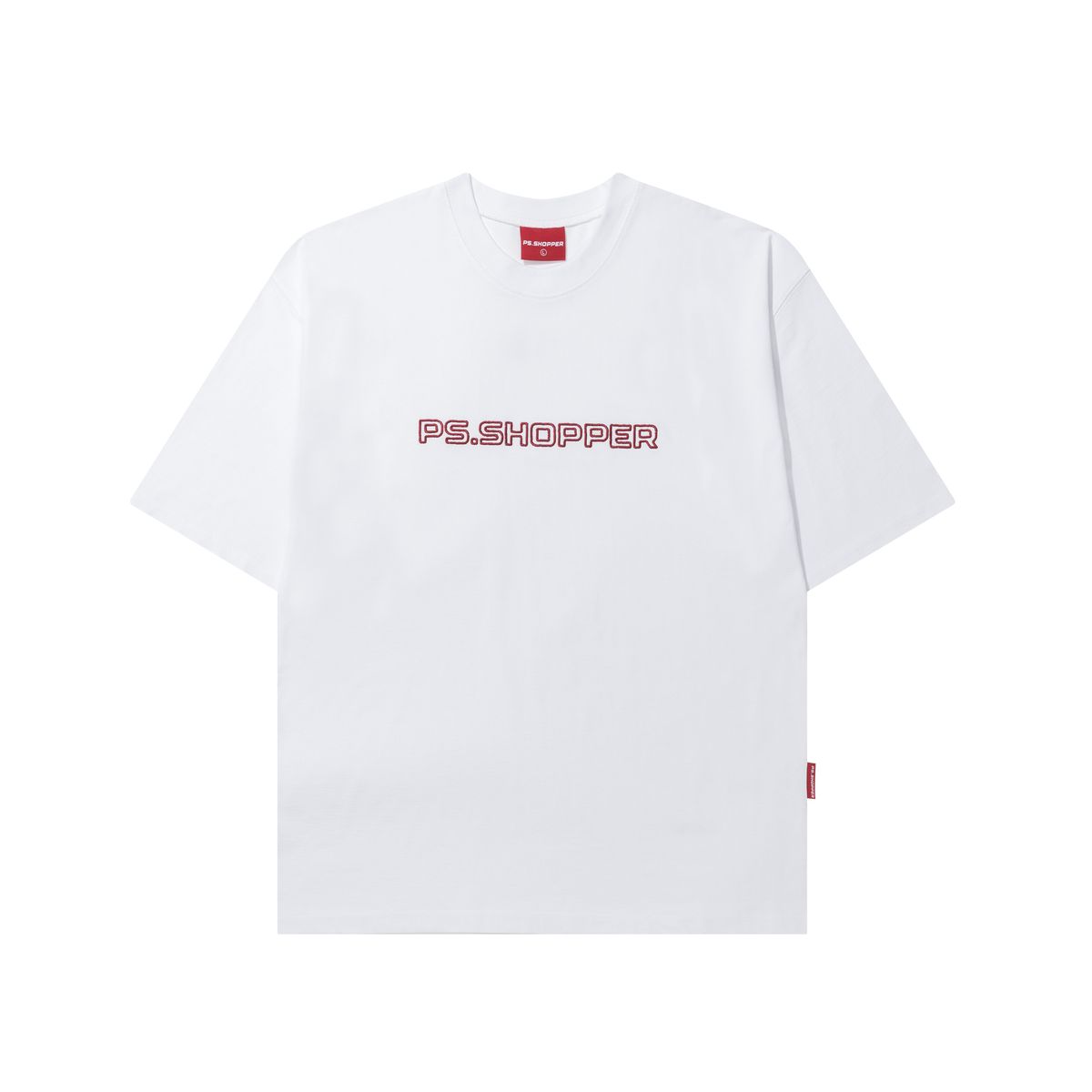 피에스쇼퍼(PSSHOPPER) 빅로고 프리미엄 코튼 이너 티셔츠 [화이트]