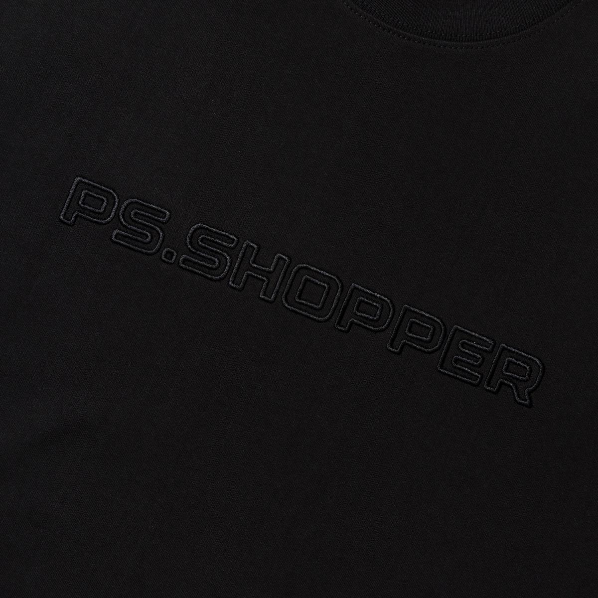 피에스쇼퍼(PSSHOPPER) 빅로고 프리미엄 코튼 이너 티셔츠 [블랙]