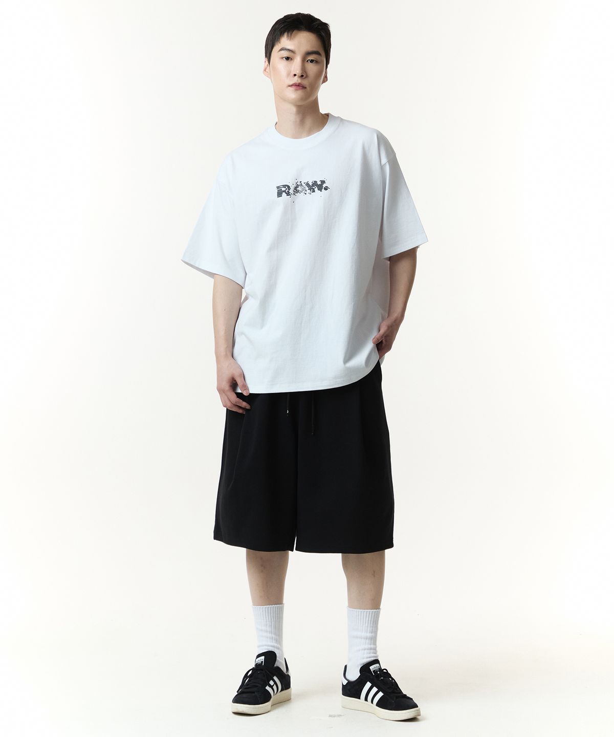 로우랩(RAW LAB) RAW  건로고 반팔 티셔츠 (화이트)