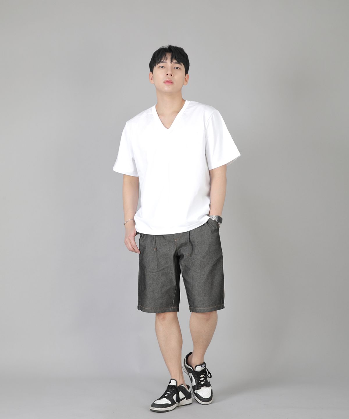 세인트크루(SAINTCREW) V넥 무지 반팔티 BVS-823 화이트