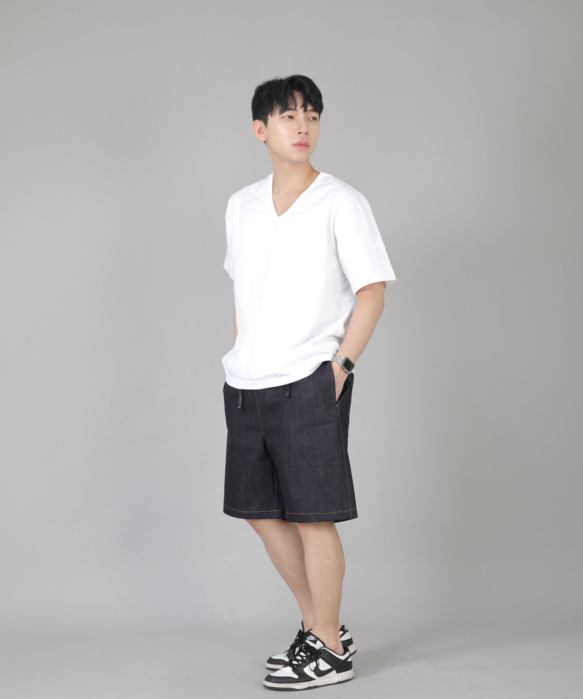 세인트크루(SAINTCREW) V넥 무지 반팔티 BVS-823 화이트