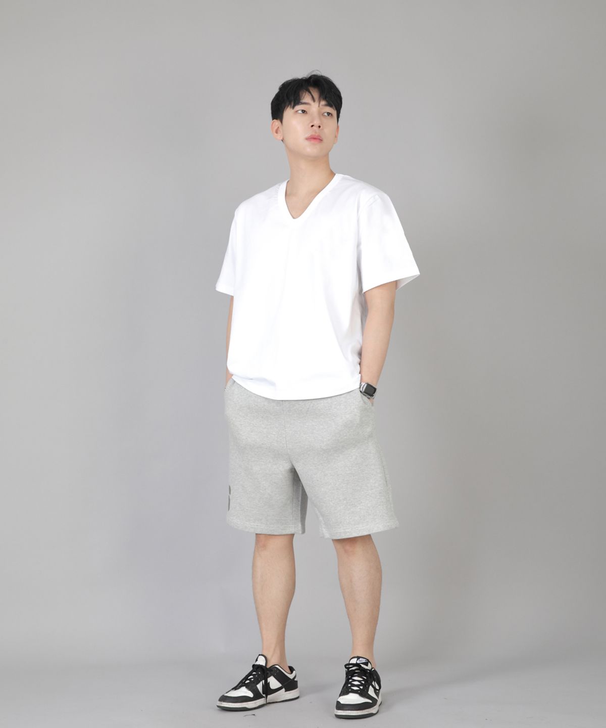 세인트크루(SAINTCREW) V넥 무지 반팔티 BVS-823 화이트