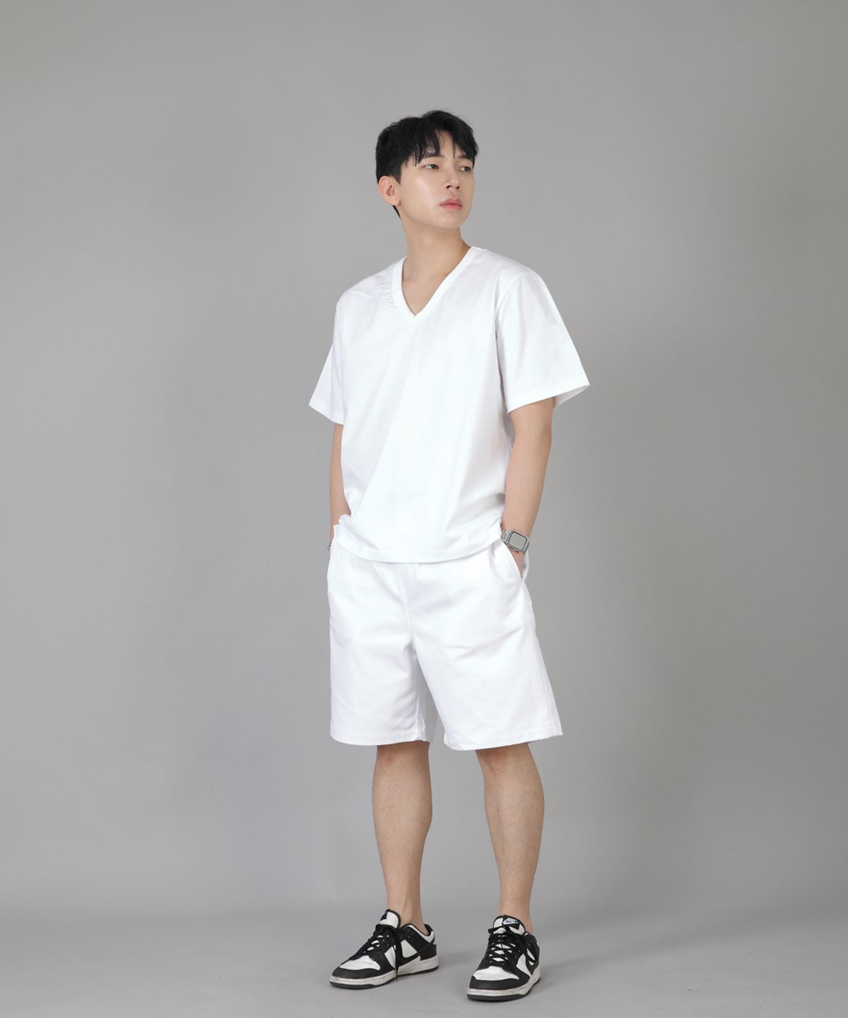 세인트크루(SAINTCREW) V넥 무지 반팔티 BVS-823 화이트